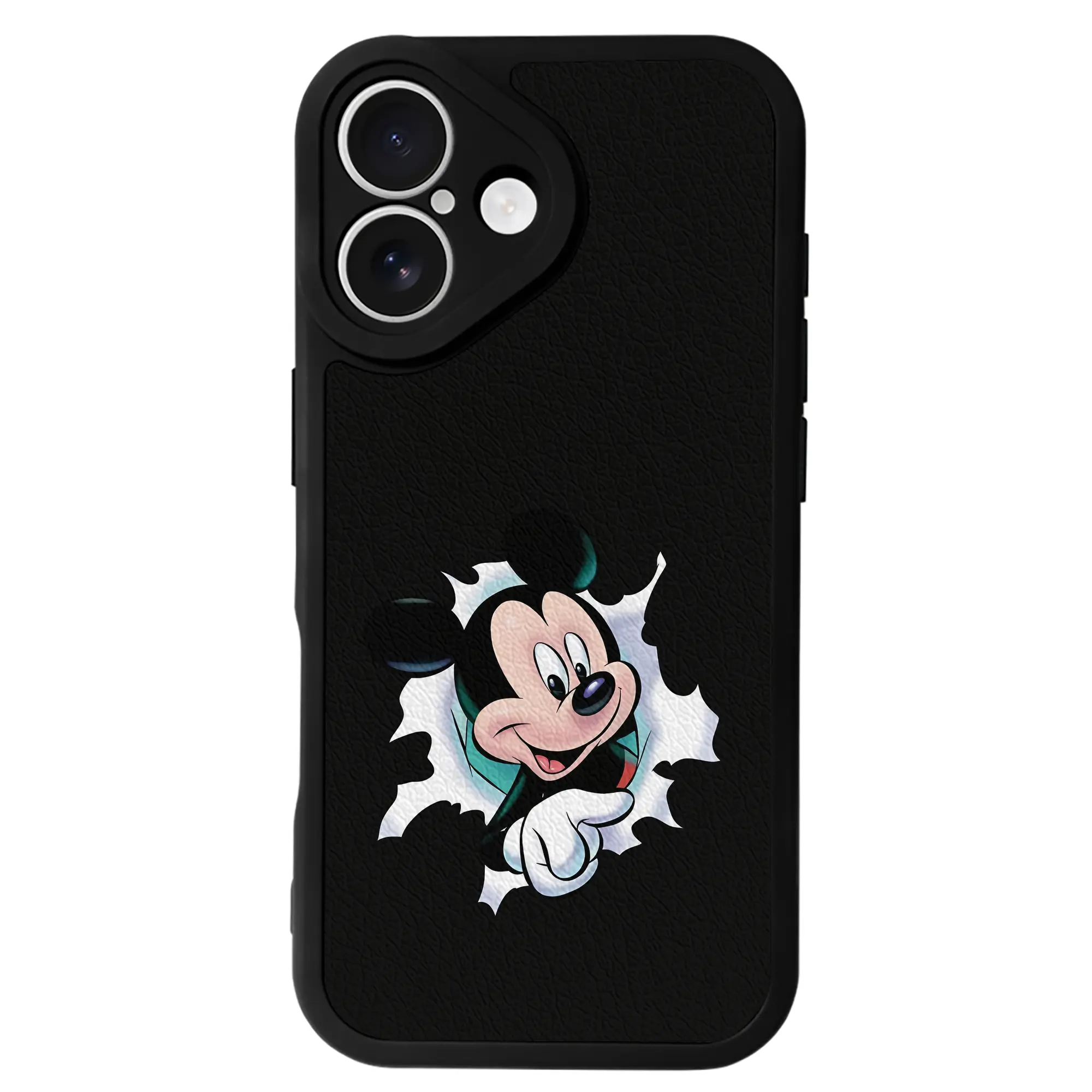 ミッキーマウス（Mickey Mouse） グッズ ミッキーマウス（Mickey Mouse） - IPhone 16シリーズ対応 ・ シリコンスマホケース ・ レザー調 ・ 高精度フィット ・ 耐衝撃 ・ ワイヤレス充電対応 ・ 精密カット